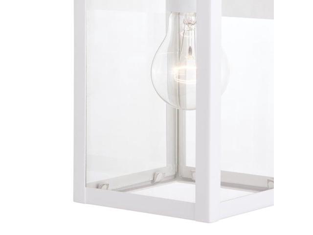 VAXCEL T0553 Medinah 1 Light Dusk to Dawn White Outdoor Wall Lantern Clear Glass