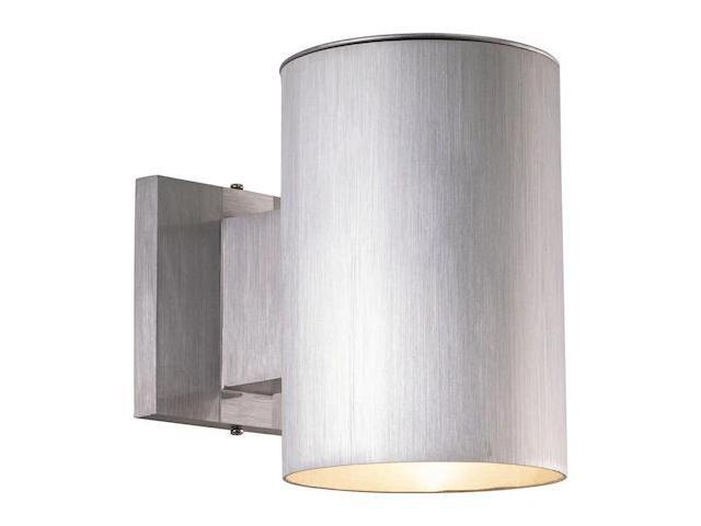 VAXCEL Modern Outdoor Porch Light - Satin Silver Aluminum Cylinder Wall Sconce, Dark Sky, Waterproof Downlight, Exterior Wall Mount Lighting...