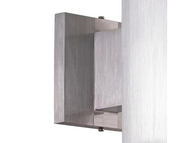 VAXCEL Modern Outdoor Porch Light - Satin Silver Aluminum Cylinder Wall Sconce, Dark Sky, Waterproof Downlight, Exterior Wall Mount Lighting...
