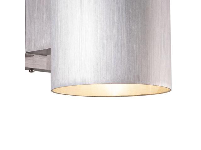 VAXCEL Modern Outdoor Porch Light - Satin Silver Aluminum Cylinder Wall Sconce, Dark Sky, Waterproof Downlight, Exterior Wall Mount Lighting...