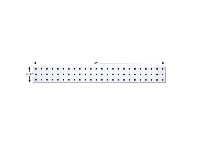 Steel Pegboard Strip Kit with 35 lb. Load Capacity, 4-1/2'H x 36'W, White, 1 EA