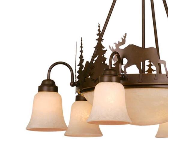 VAXCEL CH55606BBZ Yellowstone 9 Light Bronze Rustic Moose Chandelier