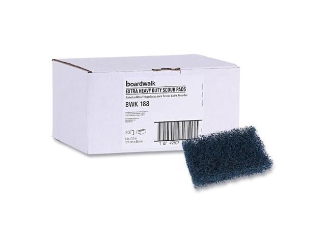 BOARDWALK 88BWK HD Extra Heavy-Duty Scour Pad, 3 1/2 x 5, Blue/Gray, PK20