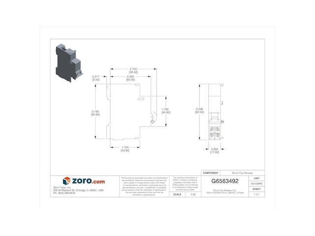SCHNEIDER ELECTRIC M9A26946 Shunt Trip Release, Multi-9 Circuit Breakers Use