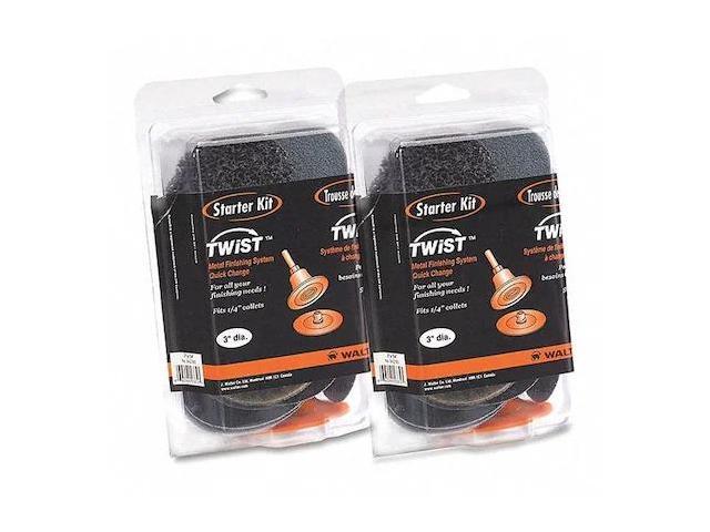 WALTER SURFACE TECHNOLOGIES 04Z993 Twist Starter Kit,3' Assort,1/4' Arbor