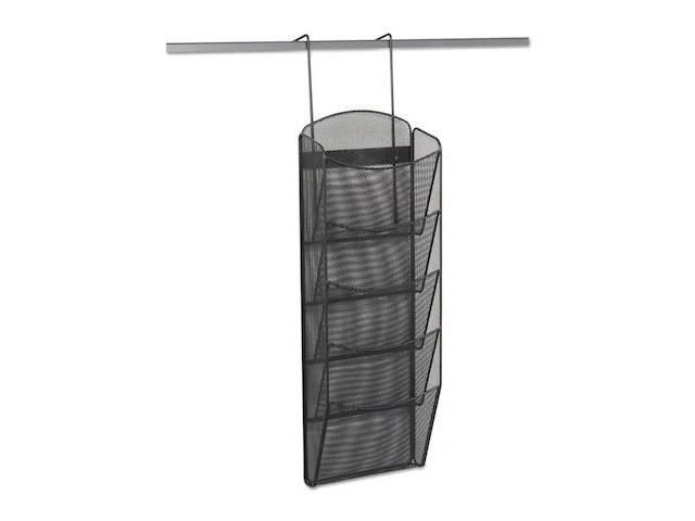 Safco Onyx Mesh Literature Rack Five Compartments 10-1/4w x 3-1/2d x 28-1/3h