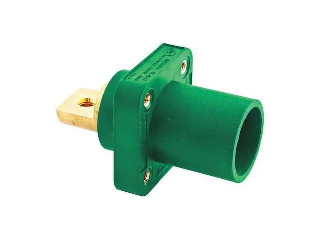 HUBBELL WIRING DEVICE-KELLEMS HBLMRBGN Receptacle, Grn, Male, Taper Nose, Ser 16
