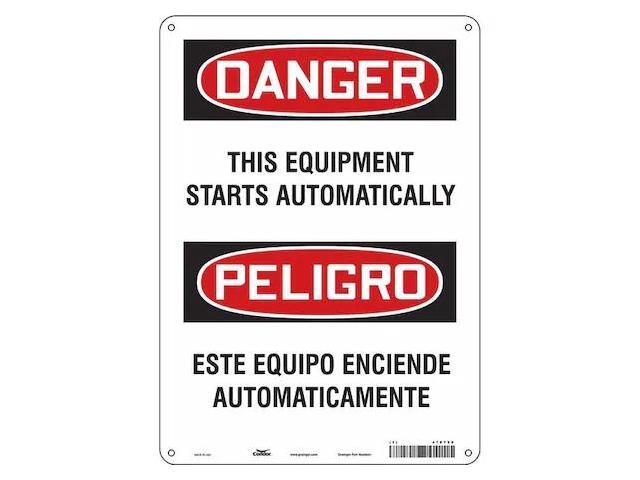 CONDOR 478T69 Safety Sign, 14 in Height, 10 in Width, Aluminum, Vertical
