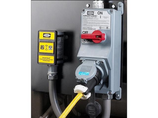 HUBBELL WIRING DEVICE-KELLEMS GFHW23115 GFCI,Hard Wired,240V,30A,Yellow