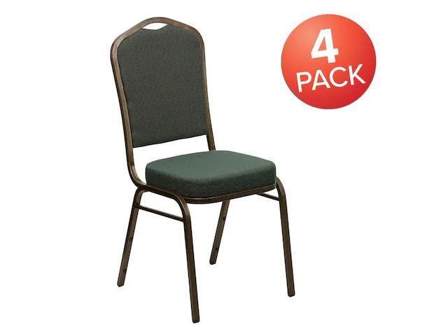 FLASH FURNITURE 4-FD-C01-GOLDVEIN-0640-GG Green Fabric Banquet Chair,PK4