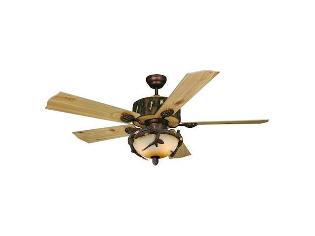 vaxcel fn52265wp log cabin ceiling fan, 52', weathered patina finish