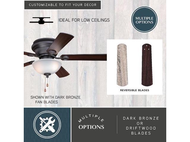 VAXCEL F0059 Expo 42 In. Bronze Indoor Flush Mount Ceiling Fan with LED Light