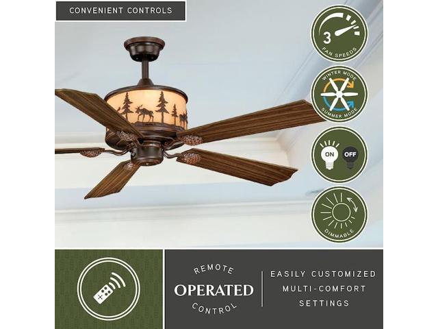 VAXCEL FN56305BBZ Yellowstone 56' Ceiling Fan Bronze