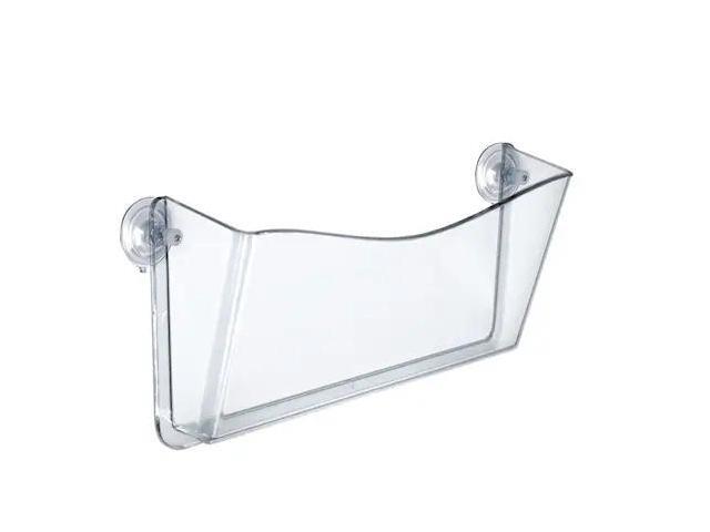 AZAR DISPLAYS 250055 Clear Plastic Wall Mount File Holder, Suction Cups, 4-Pack