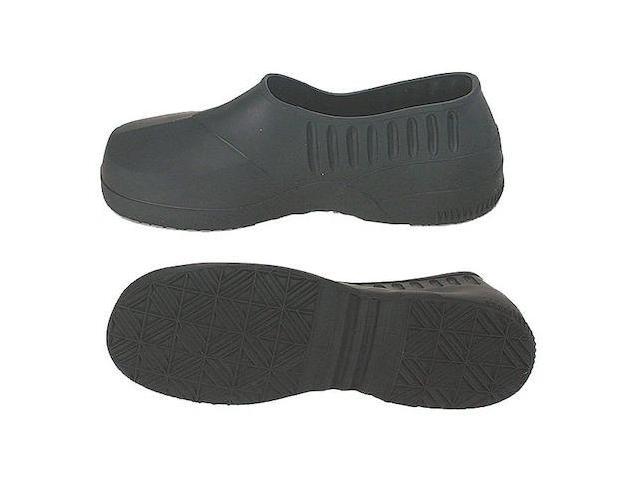 ZORO SELECT 3XE82 Overshoes, Plain Toe, PVC/Vinyl, 5 in H, Slip On, Chevron
