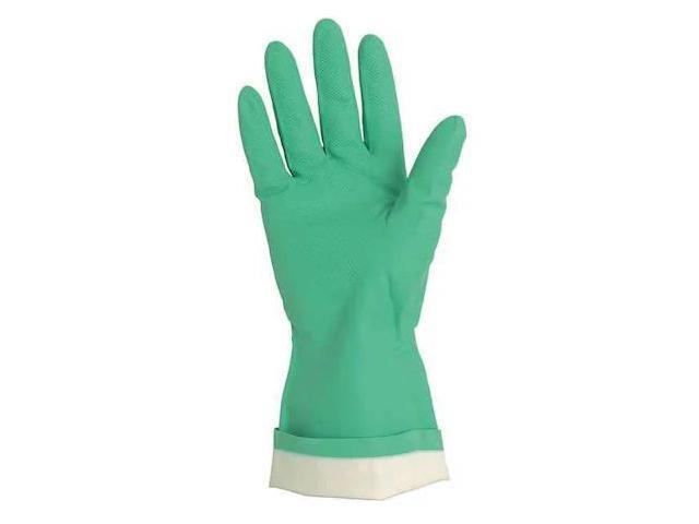 MCR SAFETY 5320E Chemical Resistant Gloves, Nitrile, 13 in L, 15 mil, Green,