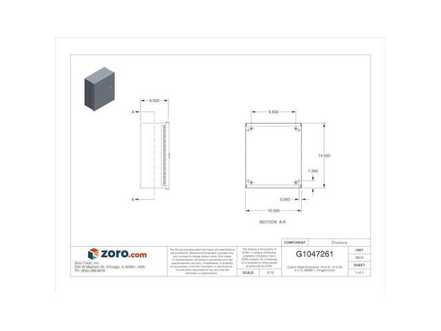 Wiegmann Enclosure Gray ANSI 61 Polyester Powder N1C121406