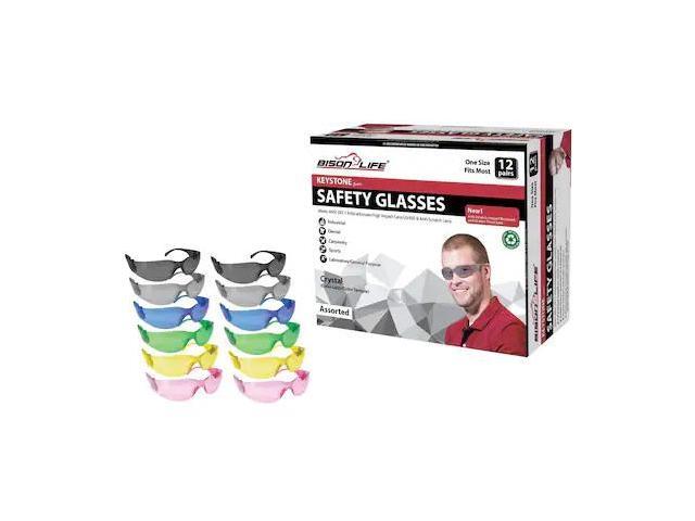 BISON LIFE BL-KSSG1-CLCT-ADP-12 Keystone, Safety Glasses, Anti-Scratch,