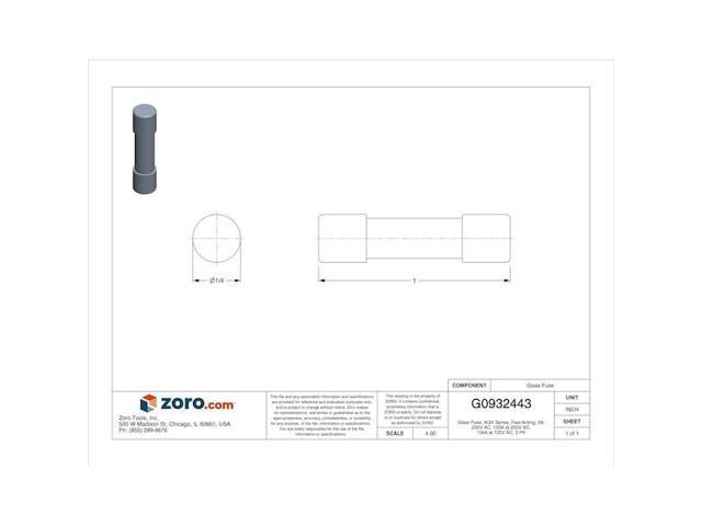 EATON BUSSMANN AGX-3 Glass Fuse, 3A, 100A at 250V AC, 10kA at 125V AC, 5 PK