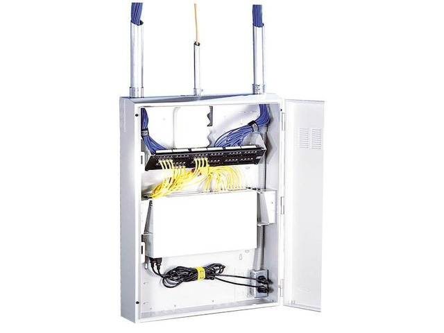 HUBBELL PREMISE WIRING RE2B Cabinet,32.2 in H,24.2 in W, 7 in D,Blk