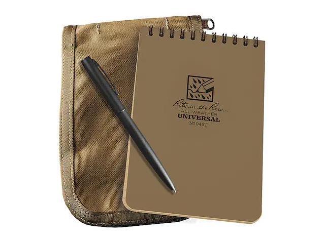 Notebook Kit,4in x 6in Sheet,Tan Cover RITE IN THE RAIN 946T-KIT