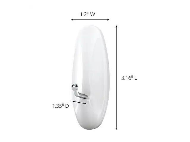 COMMAND 17068-7ES Hook, White, Metal, 1 11/32 in D, PK7