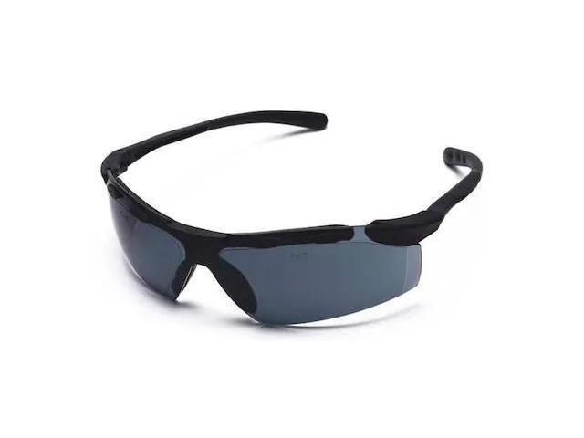 CONDOR 1FYY4 Enticer, Safety Glasses, Anti-Scratch, Gray Lens, Black Frame,