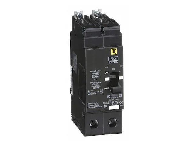 SQUARE D EDB24030 Miniature Circuit Breaker, E FRAME Series, 30A, 2 Pole,