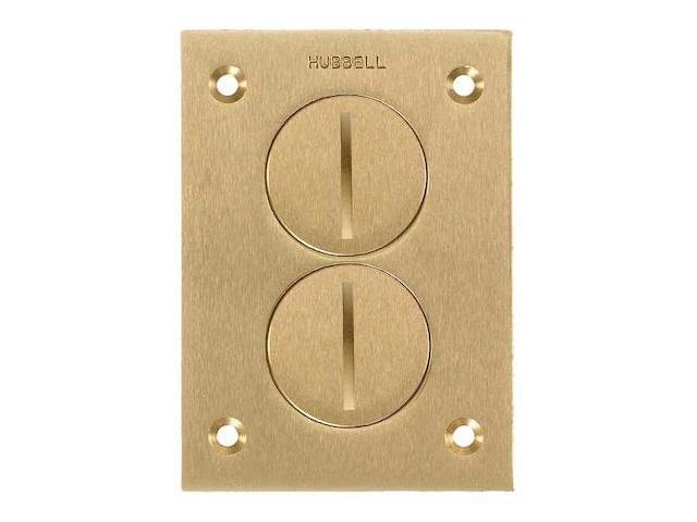 HUBBELL WIRING DEVICE-KELLEMS S3625 Box Cover, Floor Box Type, 1 Gang, Brass