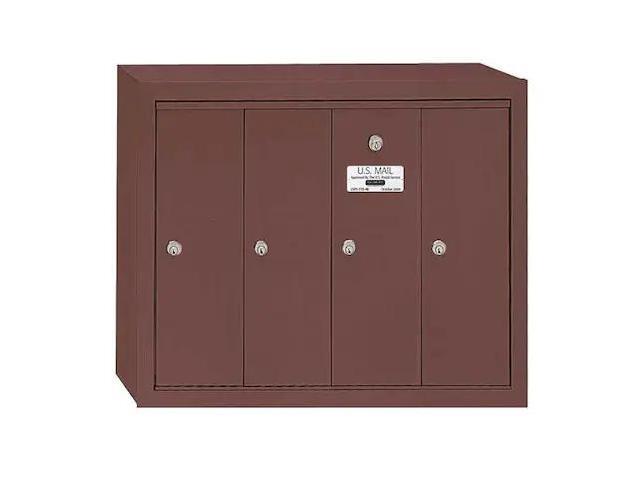 SALSBURY INDUSTRIES 3504ZSU Mailbox, Bronze, Powder Coated, 4 Doors, Surface, -