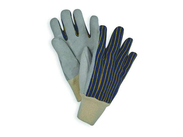 CONDOR 4NHD8 Leather Gloves, Cowhide, Knit Cuff, Straight Thumb, Full Finger,