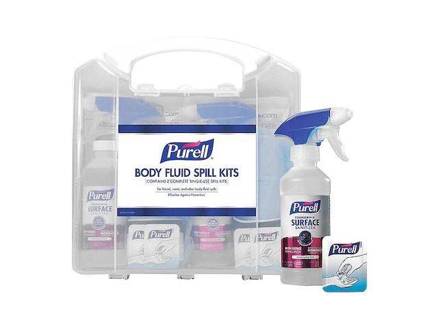 PURELL 3841-01-CLMS Spill Kit, 2 L Volume Absorbed Per Kit, Clear, Bag