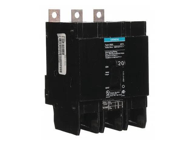 SIEMENS BQD320 Miniature Circuit Breaker, BQD Series, 20A, 3 Pole, 480V AC,