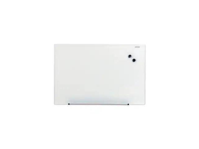 Universal Frameless Magnetic Glass Marker Board, 36' X 24', White UNV43202
