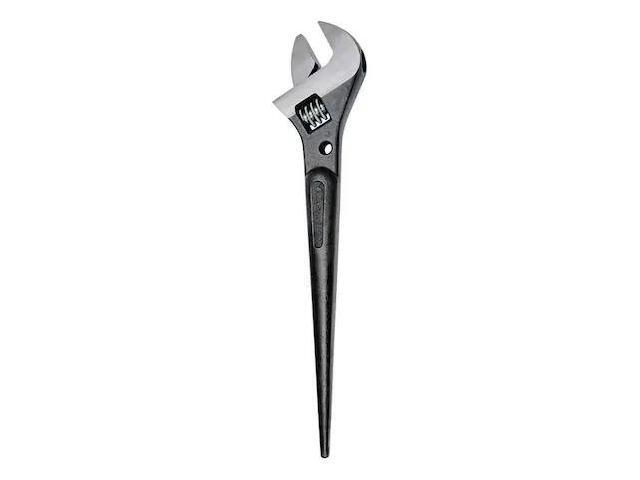KLEIN TOOLS 3227 Adjustable Spud Wrench, Open End, 1-7/16 in Head, 0 in Offset,