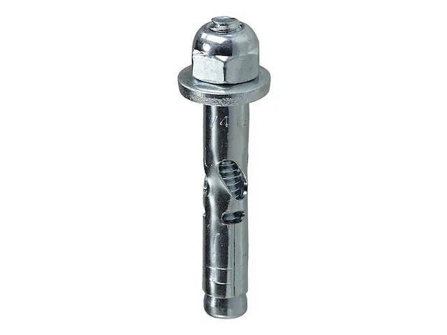 DOTTIE SA14138 Sleeve Anchor, 1/4' Dia., 1-21/32' L, Zinc Plated, 100 PK