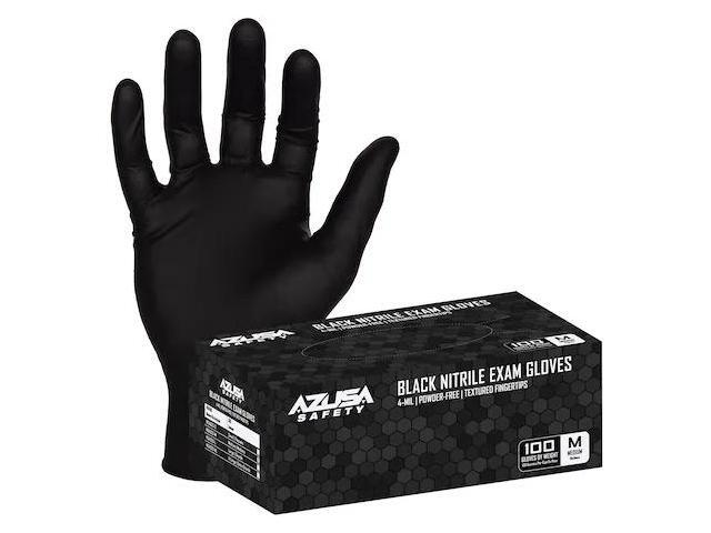 AZUSA SAFETY ND4020 Disposable Gloves, Nitrile, 4 mil, Powder-Free, Textured