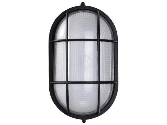 NUVO 62/1391 LED Oval Bulk Head Fixture, Black Finish with White Glass