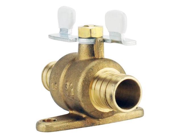 APOLLO APXV34T 3/4 in. Brass PEX Barb Ball Valve with Tee Handle and Mounting