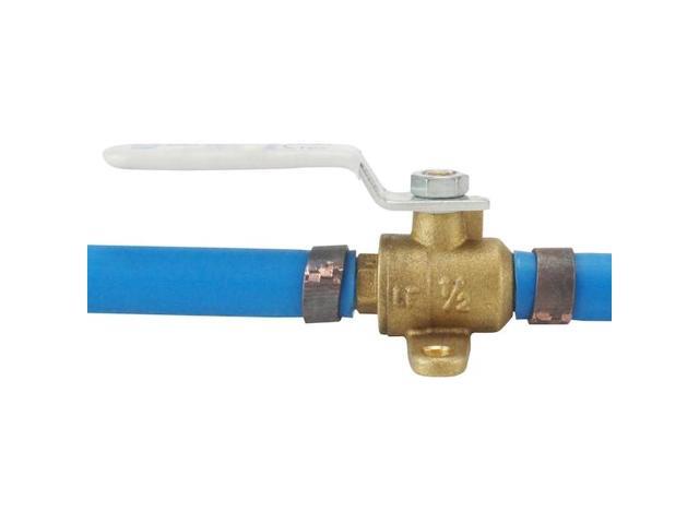 APOLLO APXV12WD 1/2 in. Brass PEX Barb Ball Valve with Drain and Mounting Pad