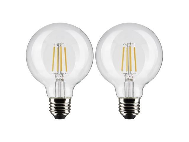 SATCO S21242 4.5 Watt G25 LED Lamp, Clear, Medium Base, 90 CRI, 2700K, 120