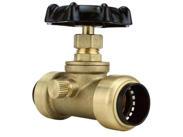 APOLLO FSBSV34WD 3/4 in. Brass Push-To-Connect Stop Valve with Drain