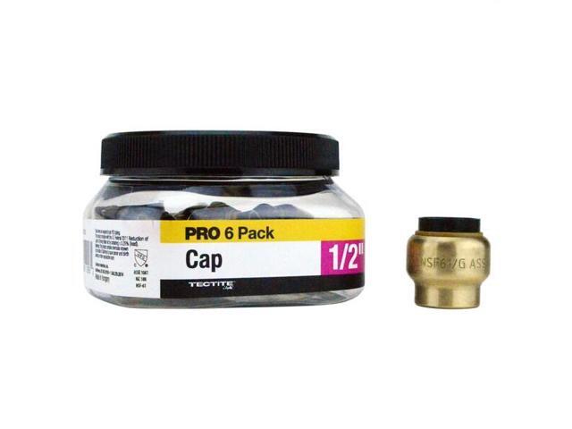 APOLLO FSBCAP126JR 1/2 in. Brass Push-To-Connect Cap Jar (6-Pack), 6PK