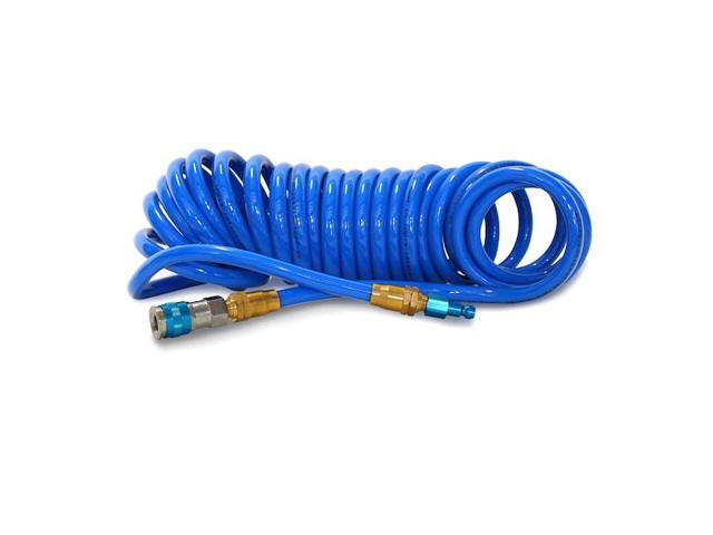 STEELMAN 50041-WMQ-IND 25-Foot Coiled 3/8' ID Air Hose with Reusable 1/4' NPT