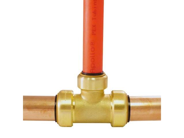 APOLLO FSBT1134 1 in. x 1 in. x 3/4 in. Brass Push-to-Connect Reducer Tee