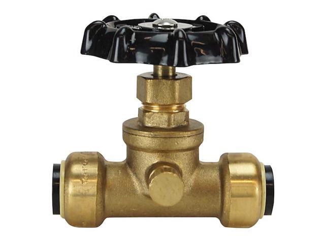 APOLLO FSBSV12WD 1/2 in. Brass Push-To-Connect Stop Valve with Drain