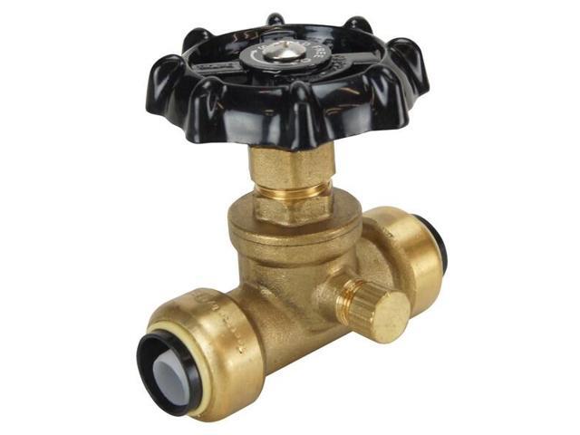 APOLLO FSBSV12WD 1/2 in. Brass Push-To-Connect Stop Valve with Drain