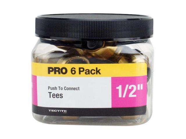 APOLLO FSBT126JR 1/2 in. Brass Push-To-Connect Tee Jar (6-Pack), 6PK