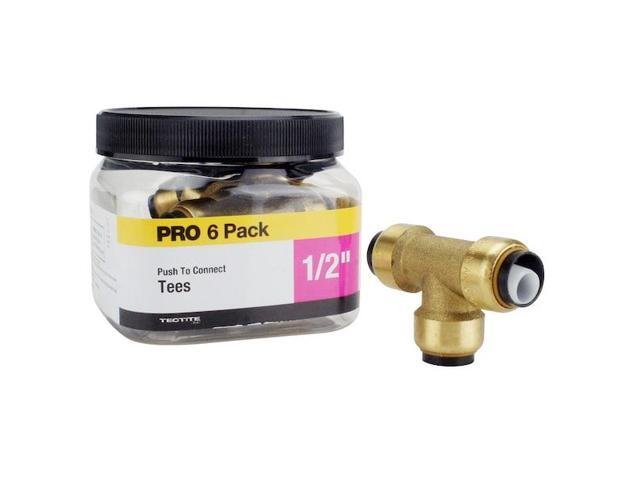 APOLLO FSBT126JR 1/2 in. Brass Push-To-Connect Tee Jar (6-Pack), 6PK