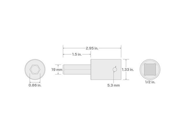TEKTON SIB23219 1/2 Inch Drive x 19 mm Hex Impact Bit Socket